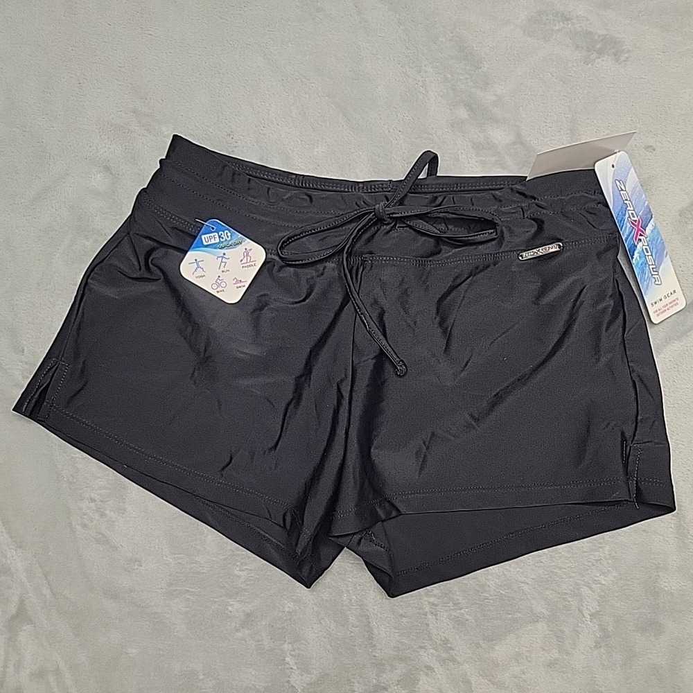 ZeroXposur Swim Shorts Women 8 Black Liquorice Board Shorts UPF 30 Quick Dry